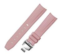 yeziu Rubber Watch Strap For Omega 20mm watchband for Rolex Braided Pattern(Pinks2)