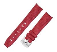 yeziu Rubber Watch Strap For Omega 20mm watchband for Rolex Braided Pattern(Reds1)
