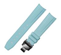 yeziu Rubber Watch Strap For Omega 20mm watchband for Rolex Braided Pattern(Sky blueb2)