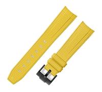 yeziu Rubber Watch Strap For Omega 20mm watchband for Rolex Braided Pattern(Yellowb1)