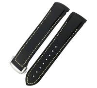 yeziu Rubber Watch Strap For Omega Seamaster 300/600 For Hamilton Frogman Watchband For IWC Pilot Mark(Blacky,21mm)
