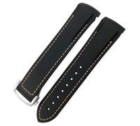 yeziu Rubber Watch Strap For Omega Seamaster 300/600 For Hamilton Frogman Watchband For IWC Pilot Mark(Blacko,20mm)