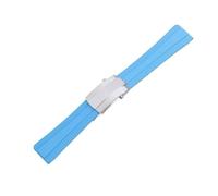 yeziu Rubber watch straps for Breitling l Superocean, Challenger, Avenger,reconnaissance aircraft(Lightblue)