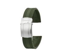 yeziu Rubber watchband For Breitling Avenger Blackbird B01 Super Ocean watch strap with Metal buckle(Green-steel)