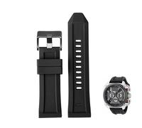 yeziu Rubber Watchband For Diesel DZ4496, DZ4323, DZ7416, DZ4476 Silicone Watch Strap(Blackb,26mm)