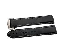 yeziu Rubber Watchband For Omega Seamaster Speedmaster Diver 300M Aqua Terra 150 Planet Ocean Silicone Soft Curved End Strap 19mm 20mm 21mm 22mm(Black and white,20mm)