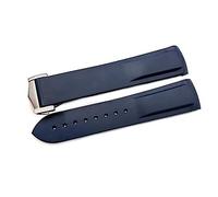 yeziu Rubber Watchband For Omega Seamaster Speedmaster Diver 300M Aqua Terra 150 Planet Ocean Silicone Soft Curved End Strap 19mm 20mm 21mm 22mm(Blue,20mm)