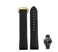 yeziu Rubber Watchband For Omega's New Seamaster 300 Speedmaster Planet Ocean 600 Silicone Watch Strap(Blackg,22mm)