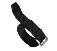 yeziu Seat Belt Leather Nylon Watch Band for Seiko Heavy Strap Replacement Watch Bracelet(Black-silver Buckle,20mm)