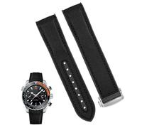 yeziu Silicone Nylon Watch Bracelet For Omega 300 SEAMASTER 600 PLANET OCEAN Watch Strap Accessories Chain belt(Black SK,22mm)
