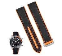 yeziu Silicone Nylon Watch Bracelet For Omega 300 SEAMASTER 600 PLANET OCEAN Watch Strap Accessories Chain belt(Black orange SK,20mm)
