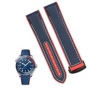 yeziu Silicone Nylon Watch Bracelet For Omega 300 SEAMASTER 600 PLANET OCEAN Watch Strap Accessories Chain belt(Blue white BK,20mm)
