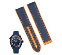 yeziu Silicone Nylon Watch Bracelet For Omega 300 SEAMASTER 600 PLANET OCEAN Watch Strap Accessories Chain belt(Blue orange NO,22mm)