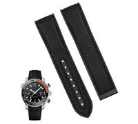 yeziu Silicone Nylon Watch Bracelet For Omega 300 SEAMASTER 600 PLANET OCEAN Watch Strap Accessories Chain belt(Black red NO,22mm)