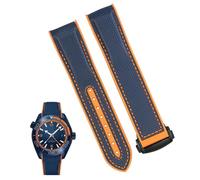 yeziu Silicone Nylon Watch Bracelet For Omega 300 SEAMASTER 600 PLANET OCEAN Watch Strap Accessories Chain belt(Blue orange BK,22mm)
