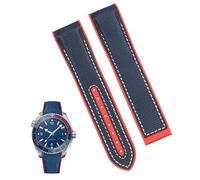 yeziu Silicone Nylon Watch Bracelet For Omega 300 SEAMASTER 600 PLANET OCEAN Watch Strap Accessories Chain belt(Blue white NO,22mm)