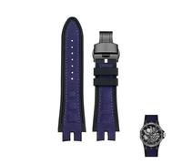 yeziu Silicone Rubber Watch Band For Roger Dubuis Strap EXCALIBUR King Watchband Bracelet(Blue black)