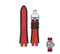 yeziu Silicone Rubber Watch Band For Roger Dubuis Strap EXCALIBUR King Watchband Bracelet(Red silver)