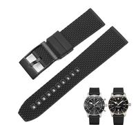 yeziu Silicone Watch Band For Breitling Super Ocean Avenger Rubber Strap With Black Pin Buckle Sports(Blackb)