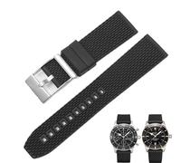 yeziu Silicone Watch Band For Breitling Super Ocean Avenger Rubber Strap With Black Pin Buckle Sports(Blacks)