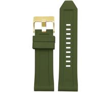 yeziu Silicone Watch Band For Diesel DZ4496 DZ4427 DZ4487 DZ4323 DZ4318 DZ4305 Mens Watches Bracelet(Green gold buckle,24mm)