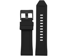 yeziu Silicone Watch Band For Diesel DZ4496 DZ4427 DZ4487 DZ4323 DZ4318 DZ4305 Mens Watches Bracelet(Black black buckle,28mm)