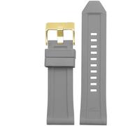 yeziu Silicone Watch Band For Diesel DZ4496 DZ4427 DZ4487 DZ4323 DZ4318 DZ4305 Mens Watches Bracelet(Grey gold buckle,26mm)