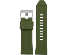 yeziu Silicone Watch Band For Diesel DZ4496 DZ4427 DZ4487 DZ4323 DZ4318 DZ4305 Mens Watches Bracelet(Green silver buckle,24mm)