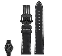 yeziu Watch Strap For The Breitling Avenger Night Mission B01 Chronograph Watchband(Blackb1 white)