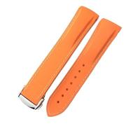 yeziu Watchband for Omega Seamaster 300 Planet Ocean Conquest For Mido Commander rubber watch straps(Orangesw,20mm)