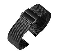 yeziu Waterproof Braided Mesh Watch Strap For MIDO Commander Helmsman Baroncelli Men's watch band(Black2,18mm)