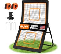 Yezloris 4x7FT Lacrosse Rebounder, Volleyball Rebounder Net with 5 Adjustable Rebound Angles & 2 Orange Target Straps, Lacrosse Rebound Net for Lax Lacrosse Baseball Volleyball Soccer Practice
