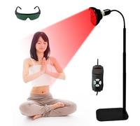 YEZMEK 54W Red Light Therapy Lamp with Stand, 660nm & 850nm Near Infrared LEDs, 5-Level Dimming, Eye Protection for Face and Body