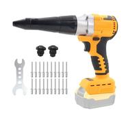 YEZMEK Cordless Rivet Gun, Compatible with Dewalt 20V Battery, Brushless Riveter with LED Light & Adjustable Speed, Fits 5/32", 1/8", 3/16" Rivets, Includes 20 Rivets (Battery Not Included)