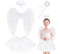Yezmo Angel Wings Tutu Costume Accessories (White 45 * 45cm)