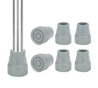 YF 1" (25mm) Rubber Ferrules for Crutch, 6 Pack Non-Slip Replacement Crutch Tips for Walkers, Commodes, Shower Chairs, and Bath Benches, Walking Canes, Walking Sticks, Grey