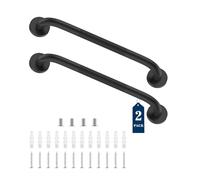 YF (2-Pack) Grab Bars for Shower and Bathtub, Black Anti-Slip 201 Stainless Steel Safety Bars, Handicap Bathroom Handrails, Shower Handle for Seniors, Ideal for Bathtubs, Toilets, and Showers, 60 cm