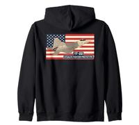 YF-22 Stealth Fighter Jet Prototype American Flag Zip Hoodie