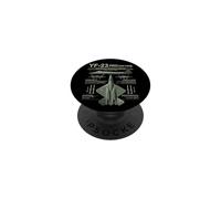 YF-23 Stealth Fighter Military Jet Spec Infographic Olive PopSockets Adhesive PopGrip