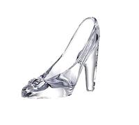 YF-ANEN Glass Crystal High Heels Bright Cool Glass Shoes Little Girl Birthday Decoration Party, Wedding Supplies Decorative Glass Shoes (Transparent)