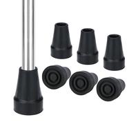 YF Rubber Ferrules (6-Pack), Heavy Duty Thickened Rubber Replacement Cane Tips for 22 mm Walking Cane, Non-Slip Extreme Grip Feet Cap for Walking Sticks, Cane, and Crutches, Black
