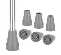 YF Rubber Ferrules (6-Pack), Heavy Duty Thickened Rubber Replacement Cane Tips for 22 mm Walking Cane, Non-Slip Extreme Grip Feet Cap for Walking Sticks, Cane, and Crutches, Grey
