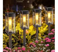 YF-TOW 6 Pack Solar Pathway Lights Outdoor, Super Bright Larger Solar Light for Outside, Bright Up to 14Hrs, Waterproof Solar Powered Outdoor Lights for Yard Lawn Patio Walkway Driveway