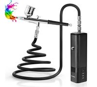 YF youfu Airbrush Kit Cordless Air Brush with Compressor, Portable Mini Air Gun 32PSI High Pressure Air Brushes for Painting Tattoo Nail Art Fashion Makeup Cake Barber