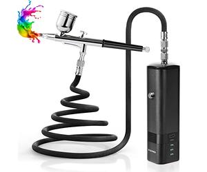 YF YOUFU Cordless Airbrush Kit with Compressor, Portable Mini Air Gun 32PSI High Pressure Air Brushes for Painting Tattoo Nail Art Fashion Makeup Cake Barber