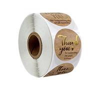 YFairy 500 Pcs/roll Thank You for Supporting My Small Business Kraft Stickers Gold Foil - Can Be Pasted on Greeting Cards, Flower Bouquets, Parcels, Candy Bags, Gift Wraps #35