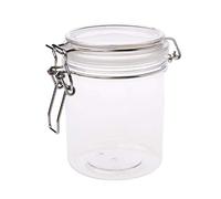 YFairy - Storage Jar, 500ML, Plastic, Round, Clip Top Storage Jar, With Airtight Seal Lid, Kitchen Food Container, Tableware Preserving, Cosmetic Cream Organizer