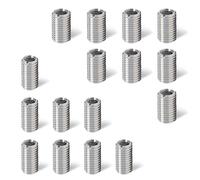 YFaith 16 Pcs Stainless Steel Threaded Insert M8 to M10 and M6 to M8 Self-Tapping Threadeds Sleeve, Silver 15 mm Threaded Nuts Conversion Kit, Suitable for Moulds, Mechanical Devices