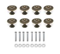 YFaith 8 Pcs Pull Handle Knob,Drawer Cabinet Pull Handle Knob,Furniture Knobs,Vintage Cabinet Knobs with Screws,for Wood Case Drawer Cabinets(Bronze)