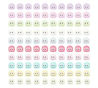 YFaith Pack of 100 Mini Figures, Luminous Dashboard Decoration, Briquettes, Mini Resin Monster Figures, Colourful Charcoal Ball, Car Rear View Mirror Decoration, with Adhesive Dots, for Car Decoration